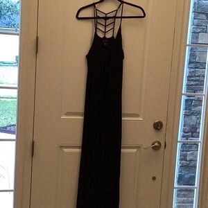 Nicole Miller Black Halter Maxi Gown